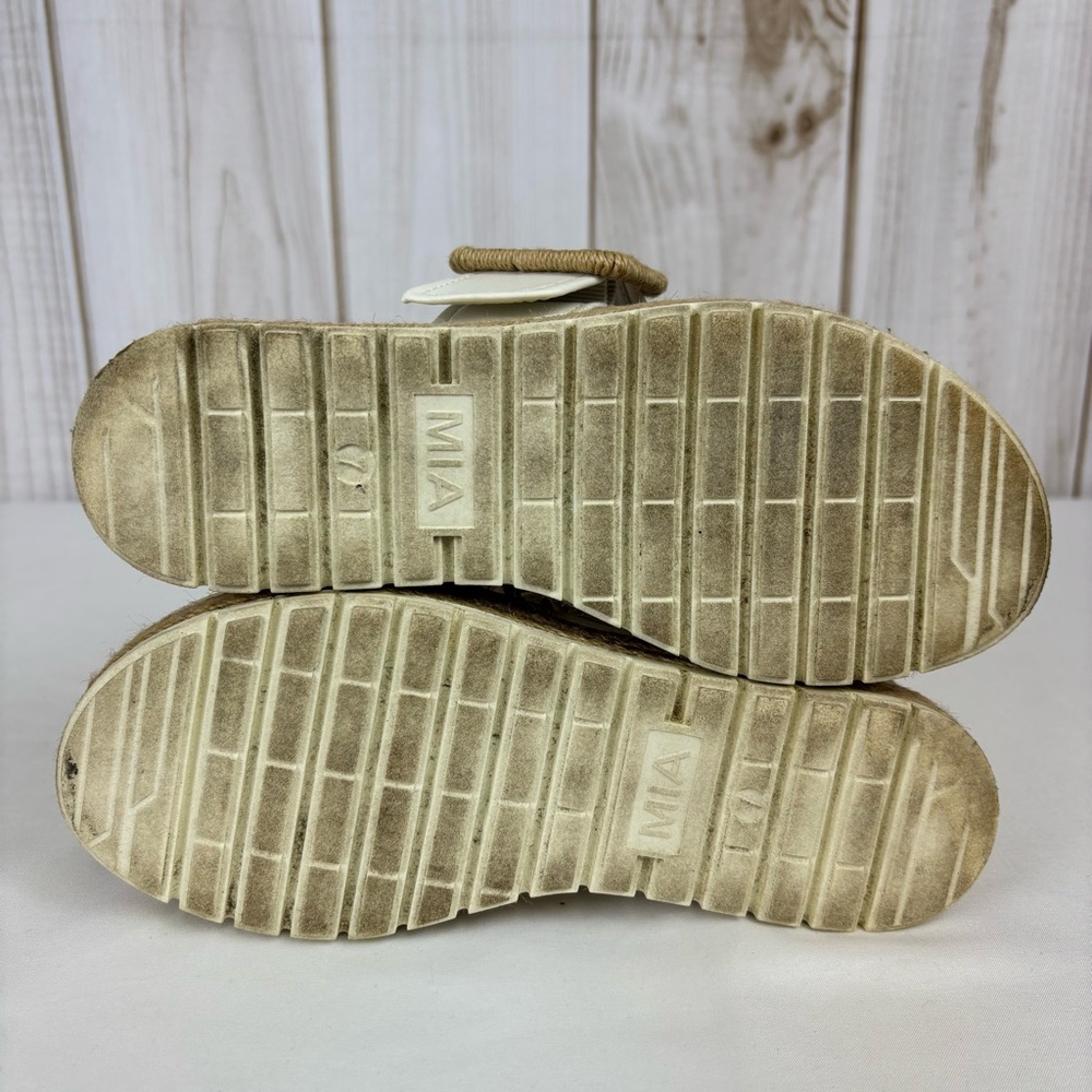 MIA Platform Espadrille Sandals Buckle Casual Slip On Slides White Size 7 - Picture 12 of 15